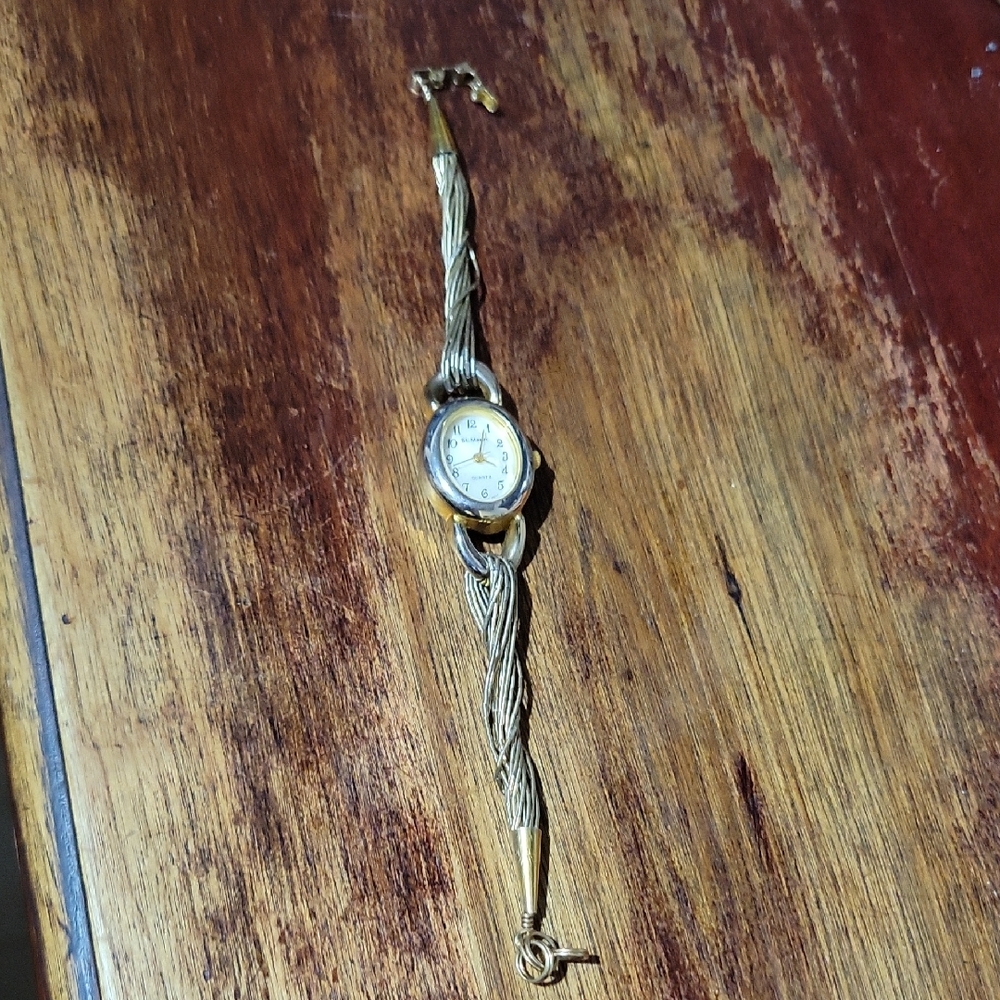 Sterling Silver St. Marin Women's Watch Bracelet~ liquid silver bead